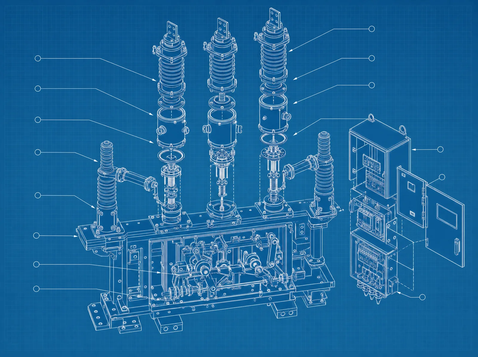 SF6 circuit breaker, exploded view - test forms authored from the standard